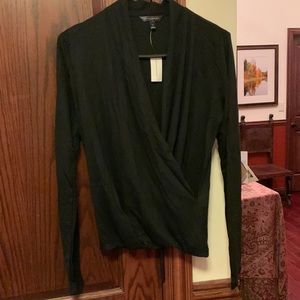 black womens “wrap” top NWT